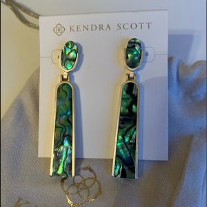 Kendra Scott Carson Earrings in Gold Abalone Shell